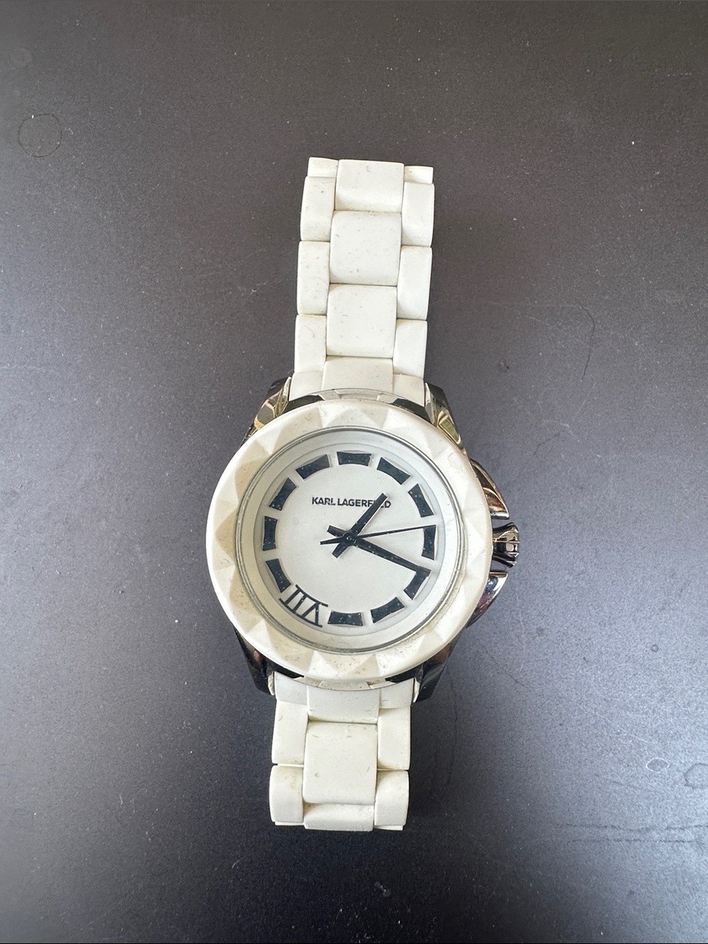 Karl Lagerfeld White and Black Ceramic Link Watch